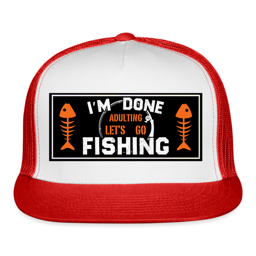 Funny Fishing Hat - white/red