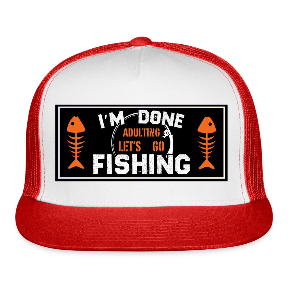 Funny Fishing Hat - white/red