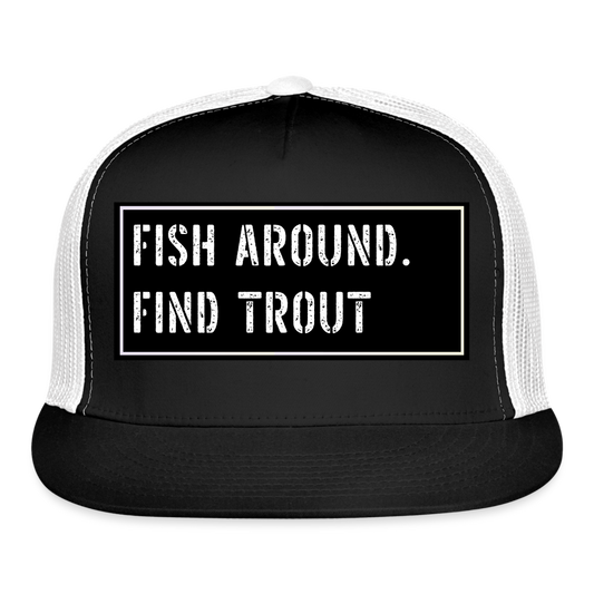 Fishing Trucker Hat Funny - black/white