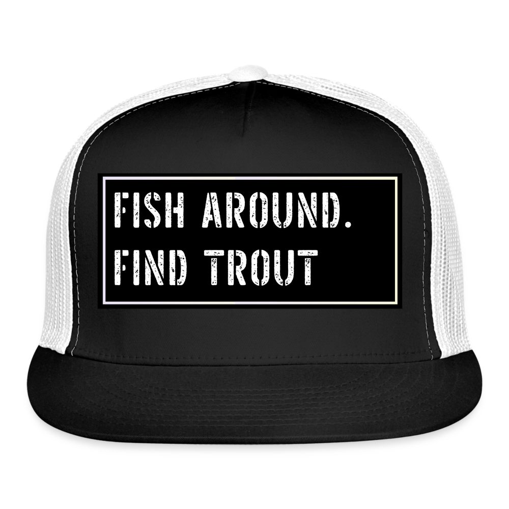 Fishing Trucker Hat Funny - black/white