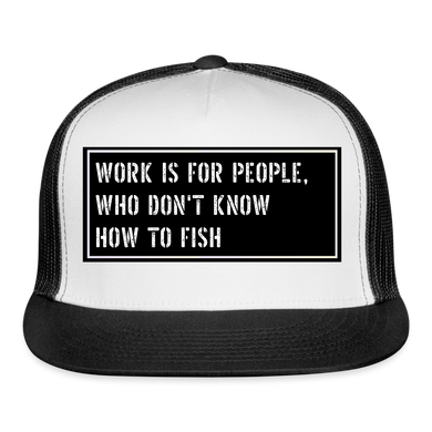 Fishing Hat Funny - white/black