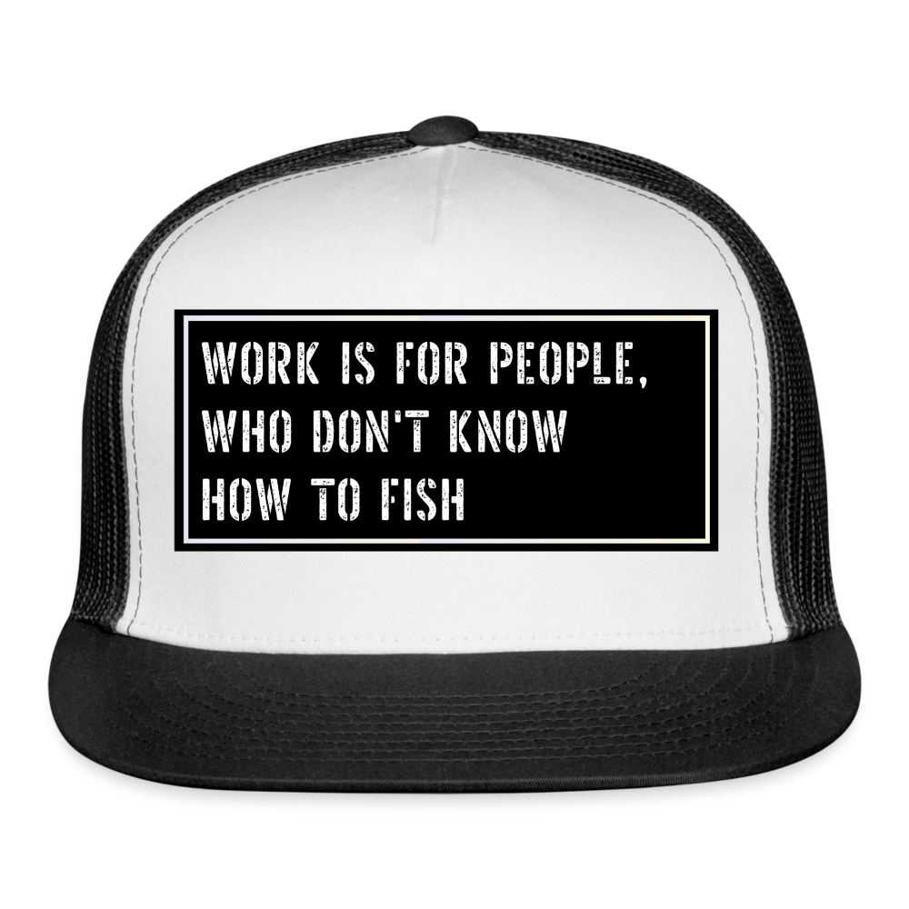 Fishing Hat Funny - white/black