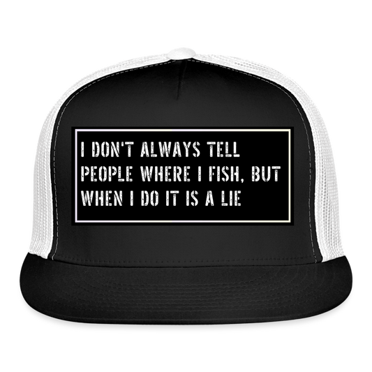 Fishing Trucker Hat Funny - black/white