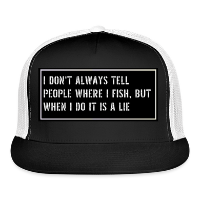 Fishing Trucker Hat Funny - black/white