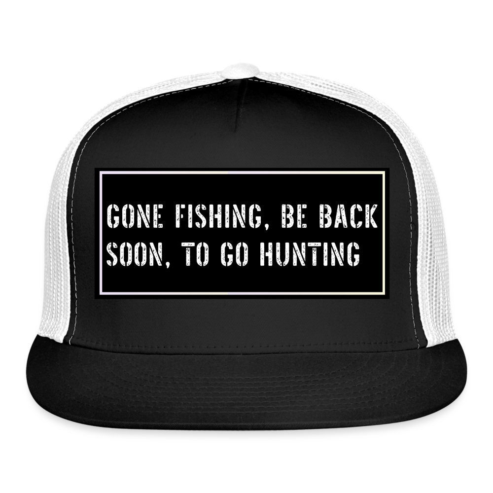 Fishing Trucker Hat Funny - black/white