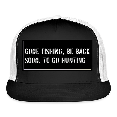Fishing Trucker Hat Funny - black/white