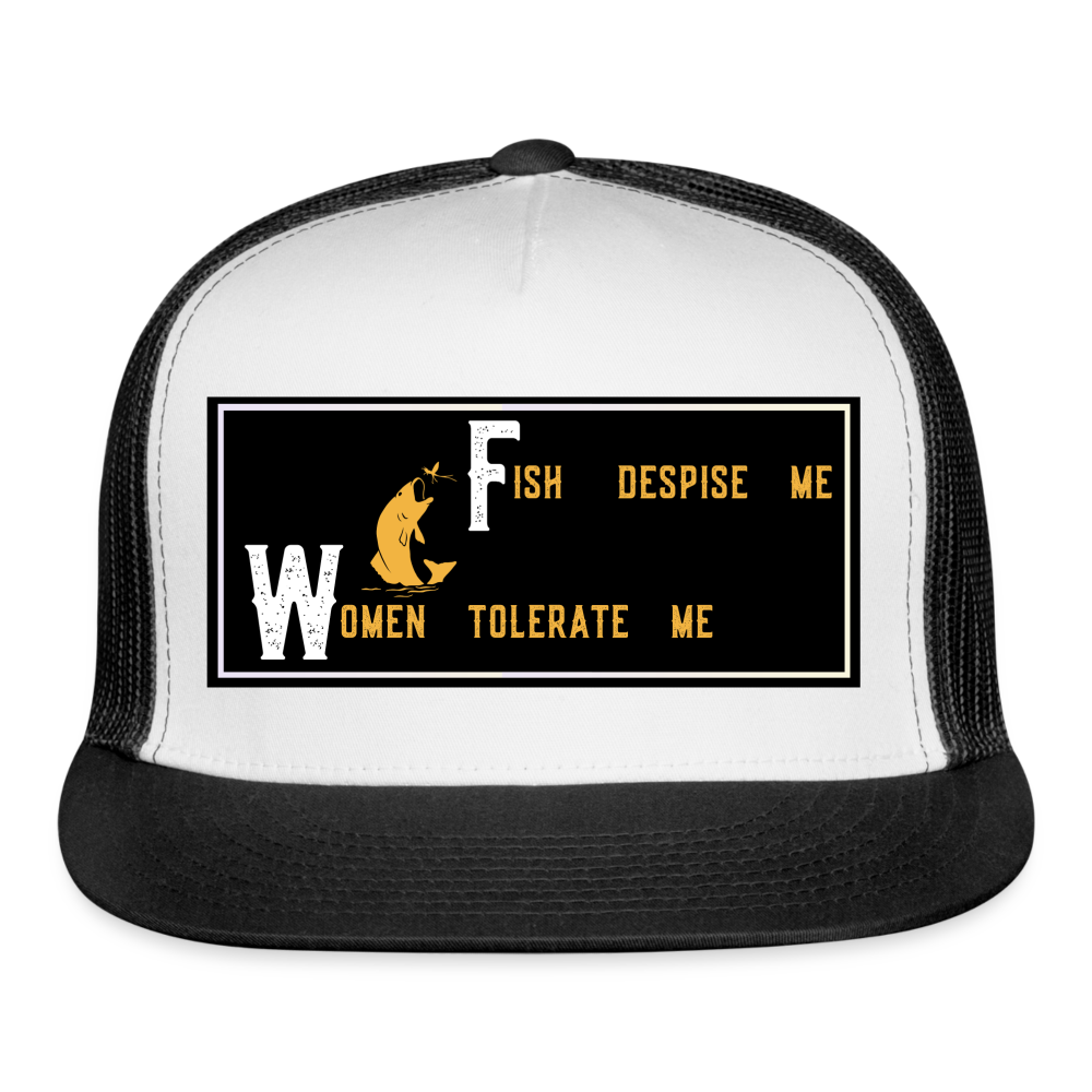 Funny Fishing Hat - white/black