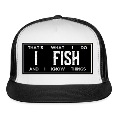 Funny Fishing Hat - white/black