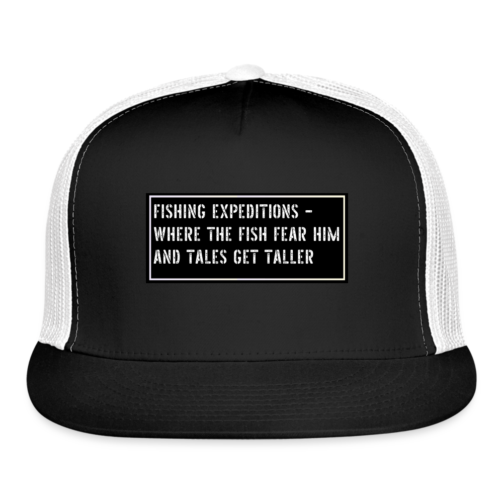 Funny Fishing Trucker Hat - black/white