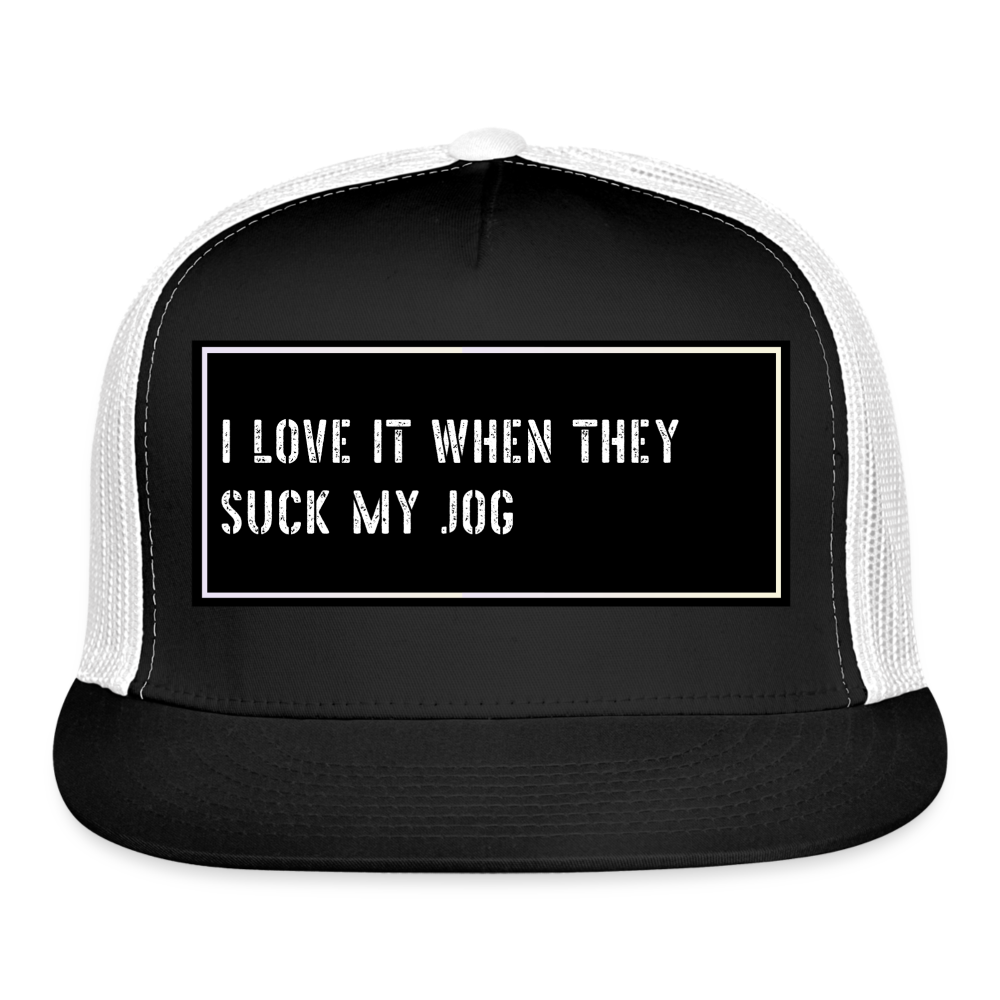 Funny Fishing Trucker Cap - black/white