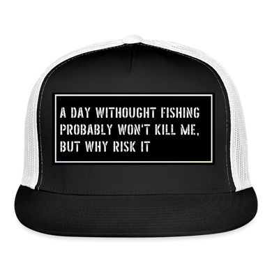 Funny Fishing Cap - black/white