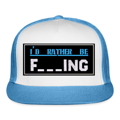 Funny Fishing Hat - white/blue