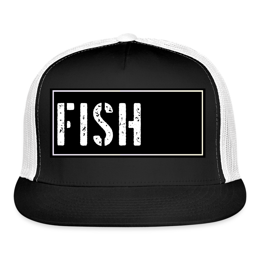 Fishing Trucker Hat Funny - black/white