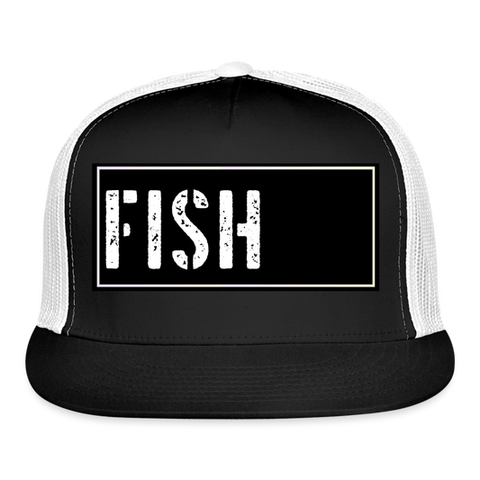 Fishing Trucker Hat Funny - black/white