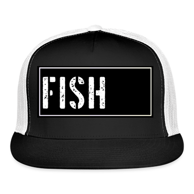 Fishing Trucker Hat Funny - black/white