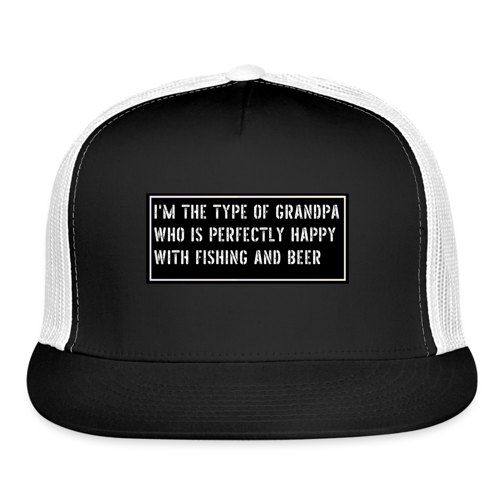 Fishing Trucker Hat Funny - black/white