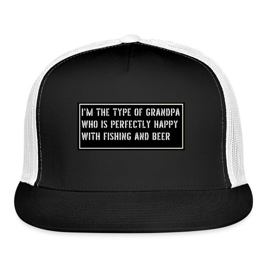 Fishing Trucker Hat Funny - black/white