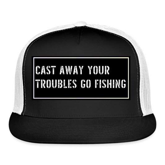 Funny Fishing Trucker Cap - black/white