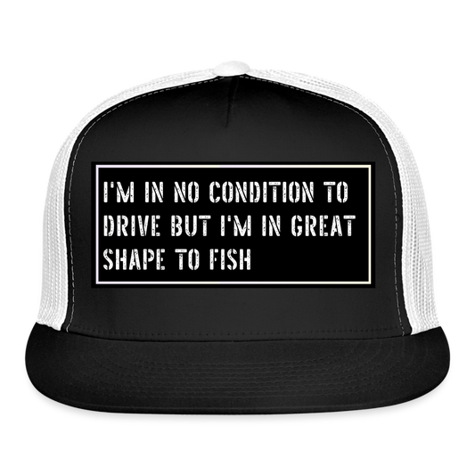 Funny Fishing Hat - black/white