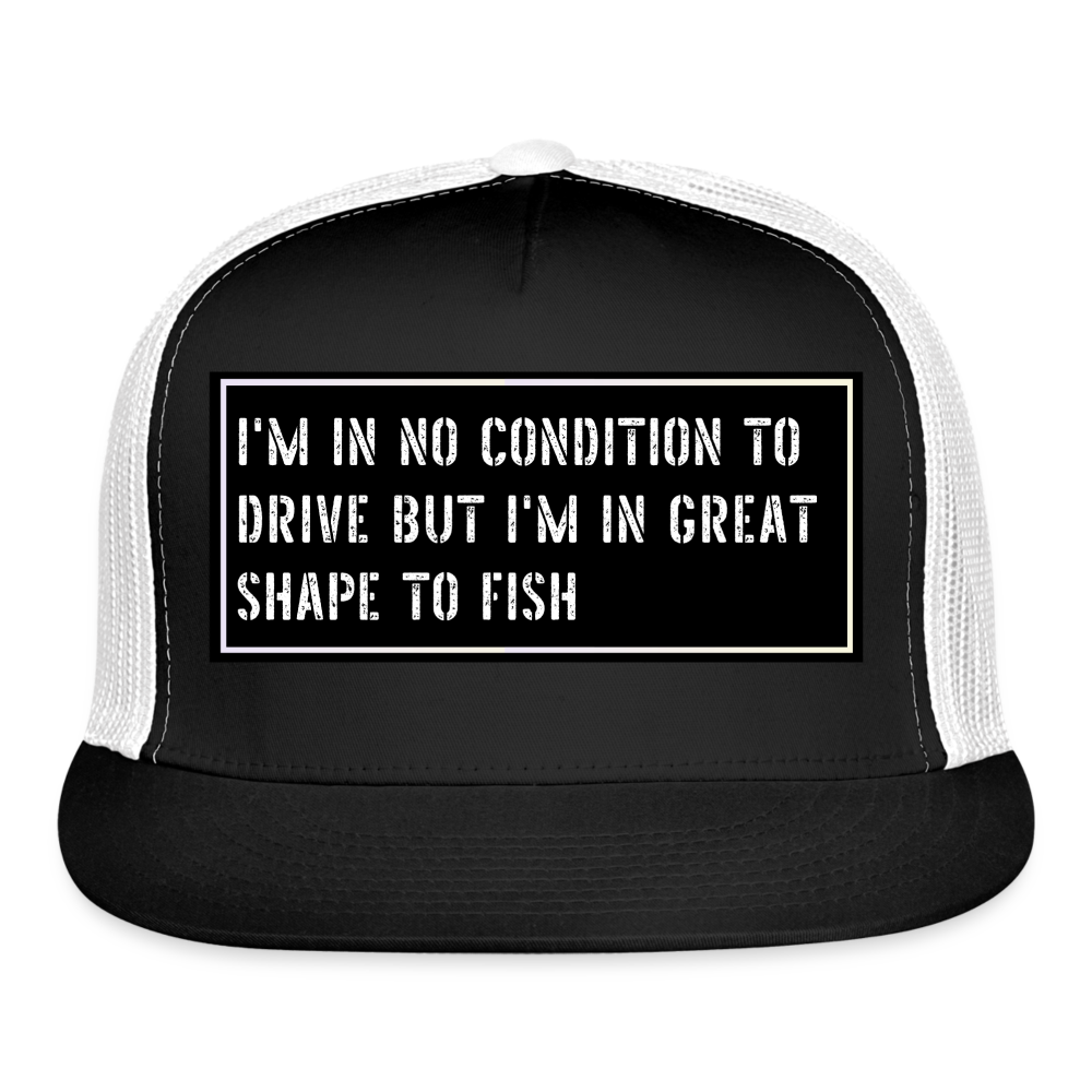 Funny Fishing Hat - black/white