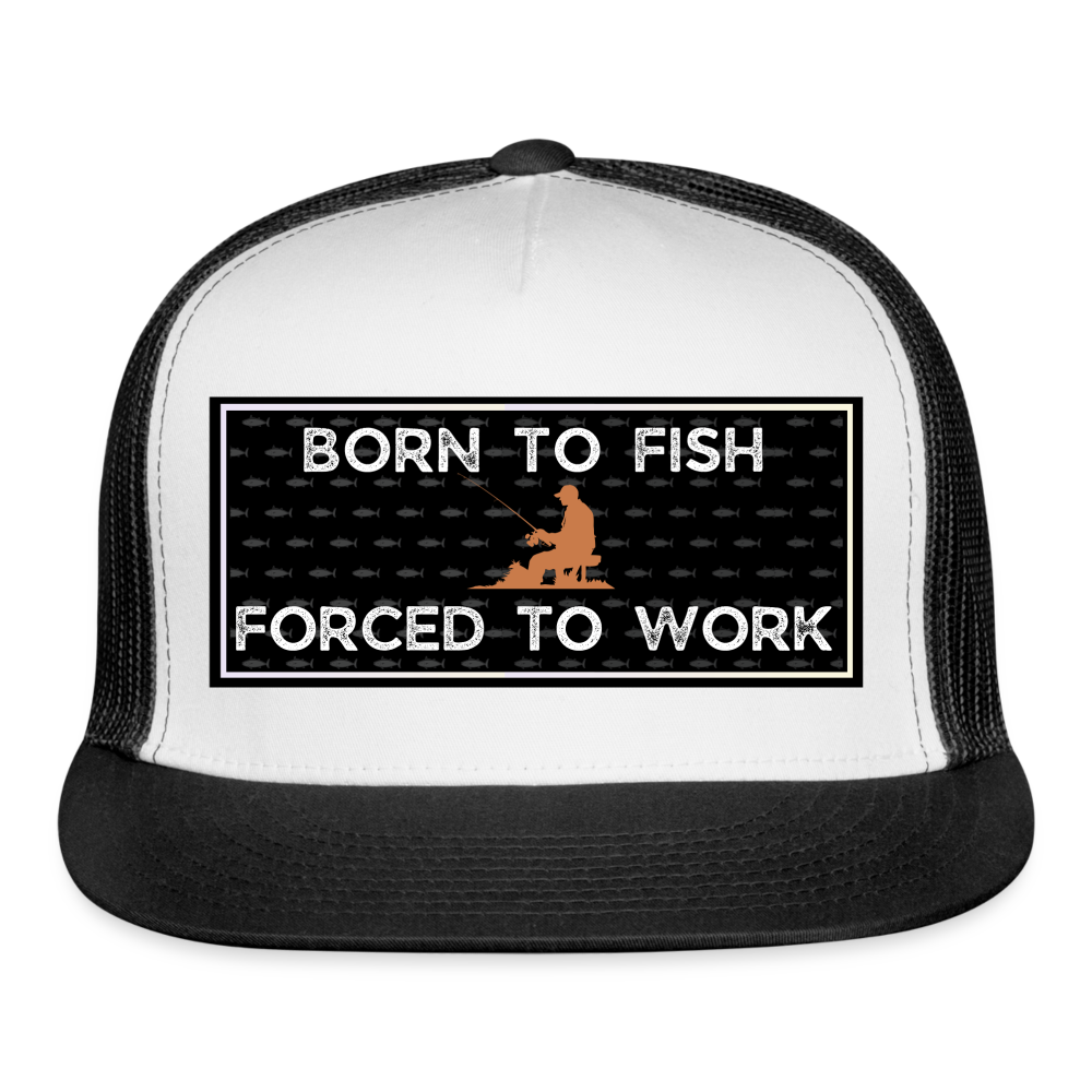 Funny Fishing Hat - white/black