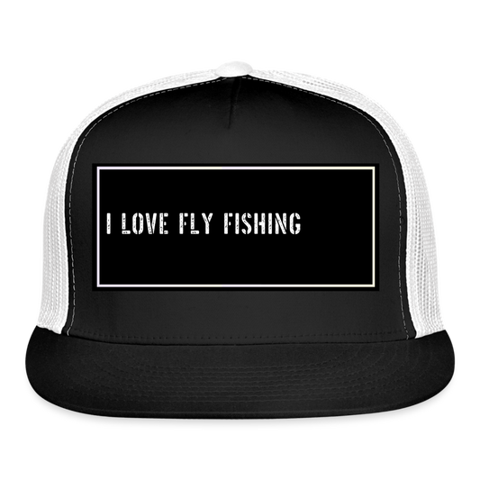 Funny Fishing Trucker Cap - black/white