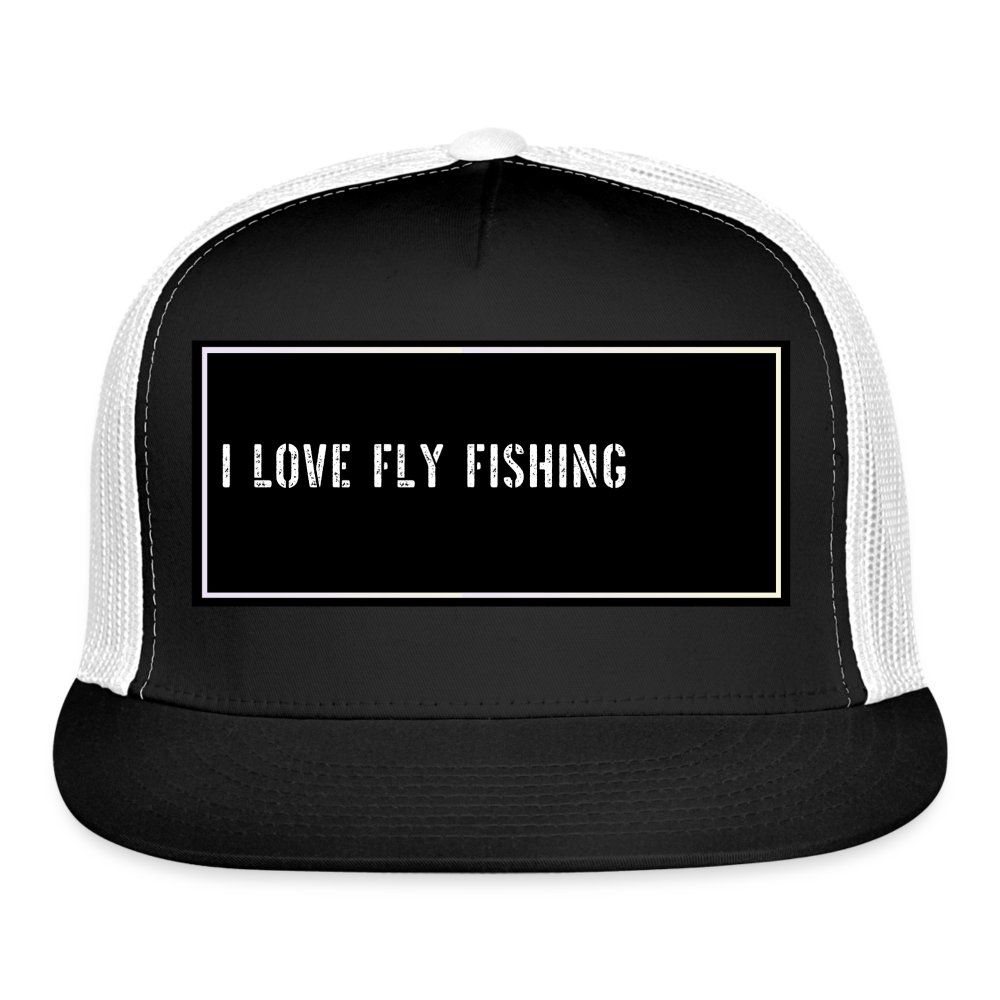 Funny Fishing Trucker Cap - black/white