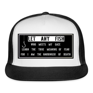 Funny Fishing Hat - white/black