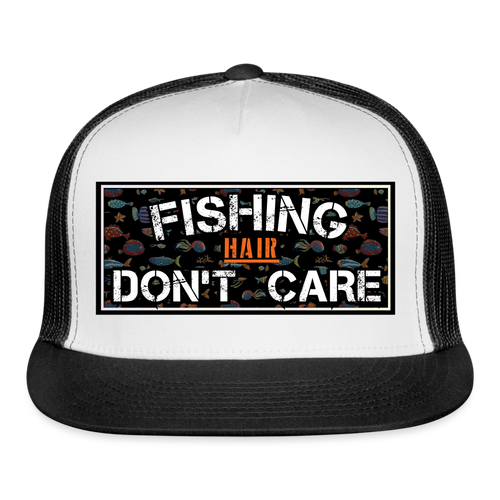 Funny Fishing Hat - white/black