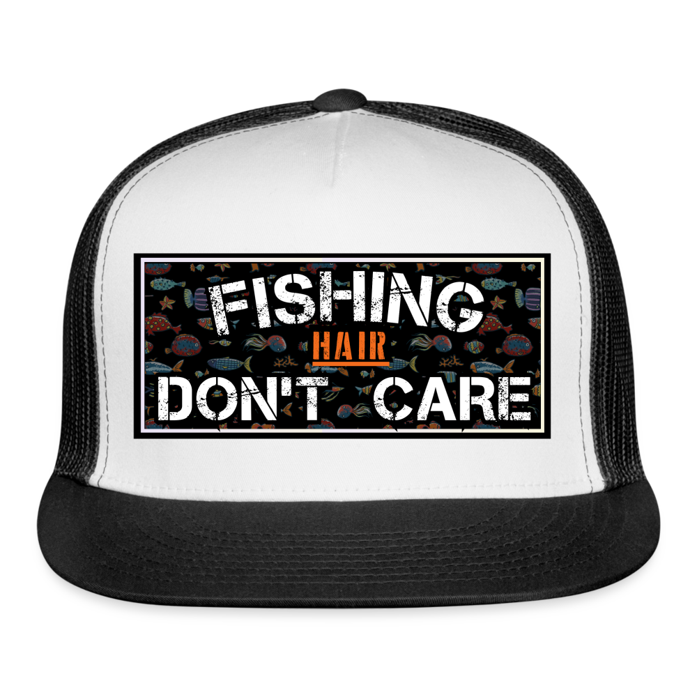 Funny Fishing Hat - white/black