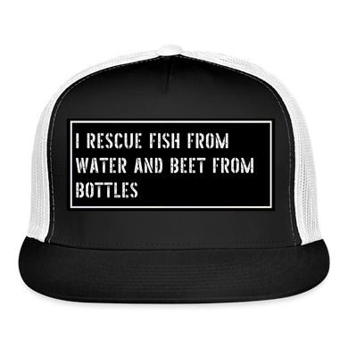 Fish Hat Funny - black/white