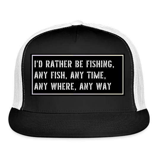 Funny Fishing Hat - black/white