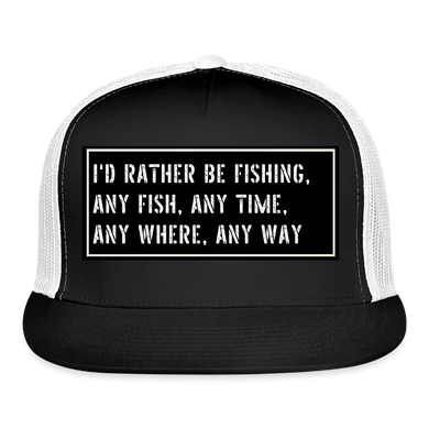 Funny Fishing Hat - black/white