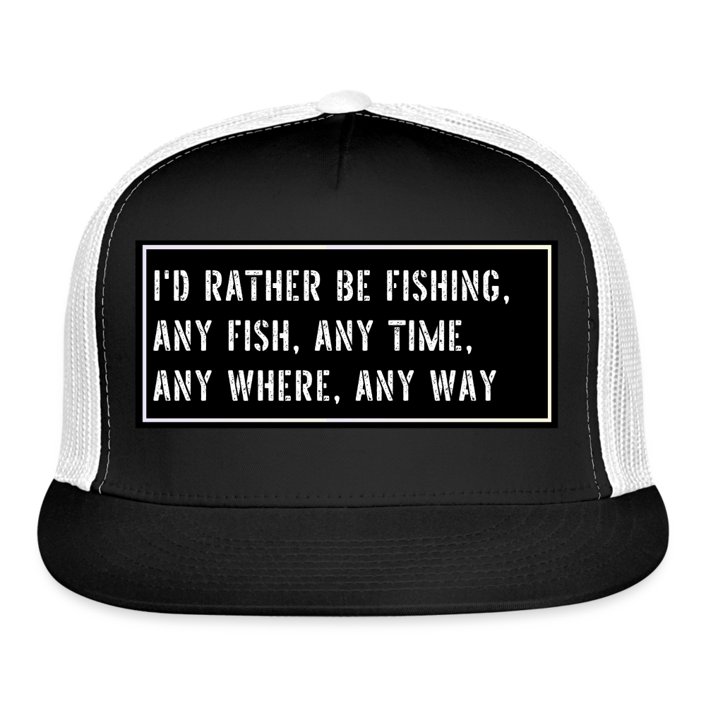 Funny Fishing Hat - black/white