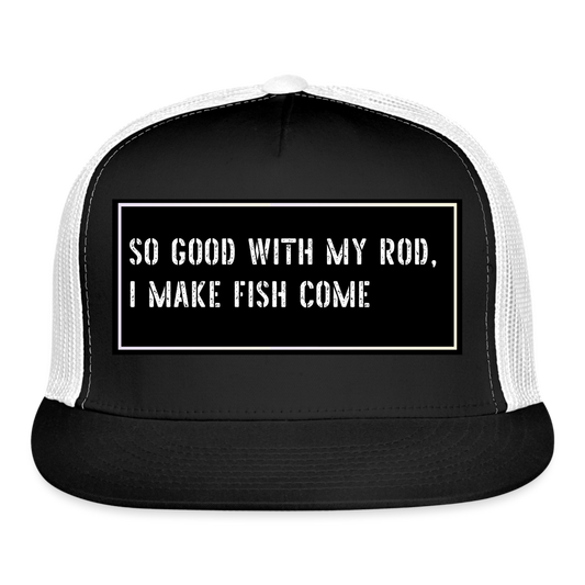 Funny Fishing Cap - black/white