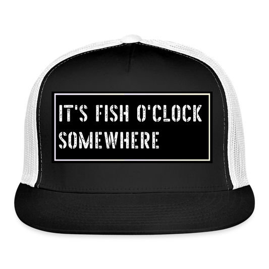 Fishing Trucker Hat Funny - black/white