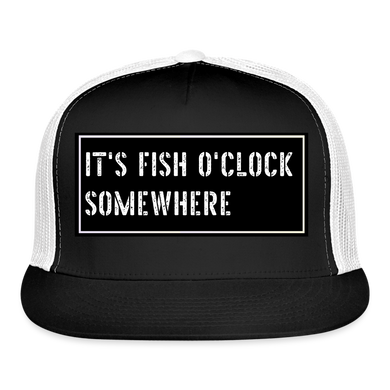 Fishing Trucker Hat Funny - black/white