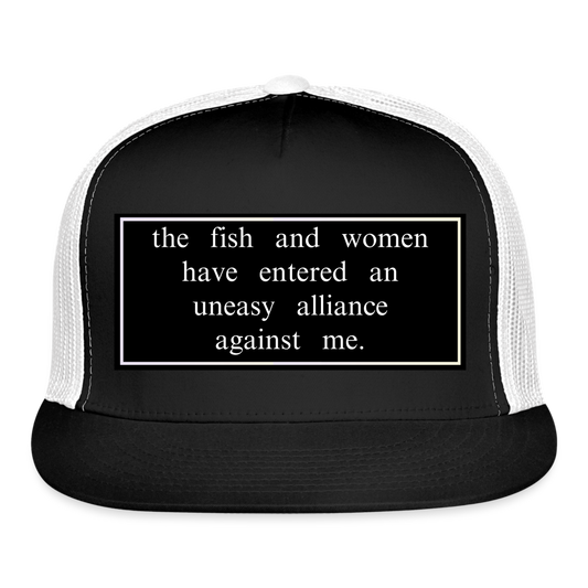 Funny Fishing Hat - black/white