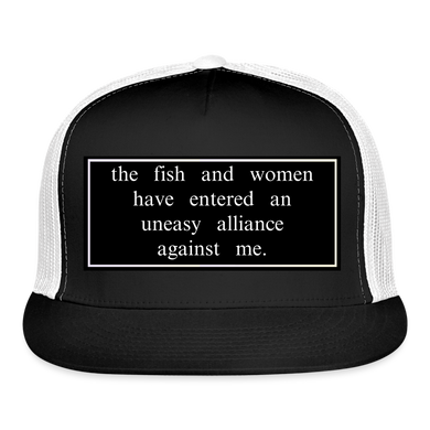 Funny Fishing Hat - black/white