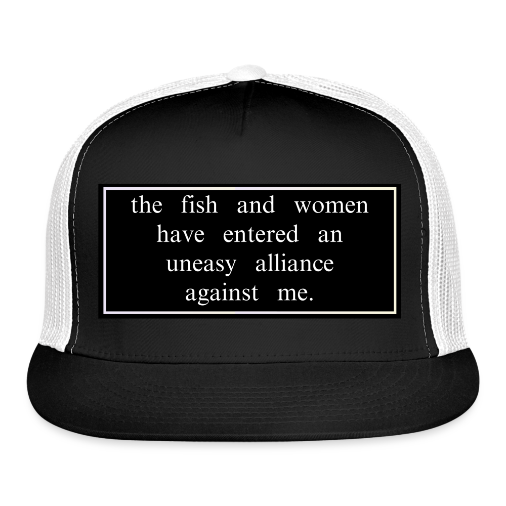 Funny Fishing Hat - black/white