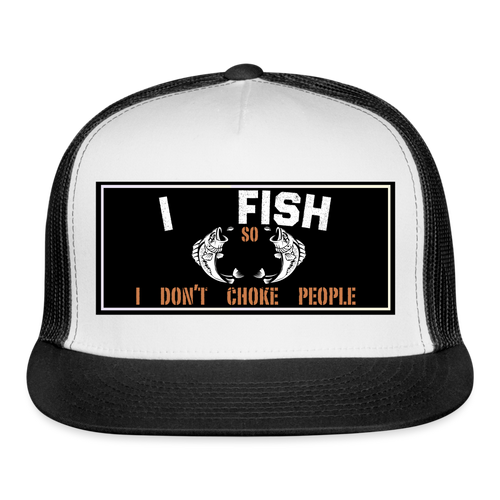 Funny Fishing Hat - white/black