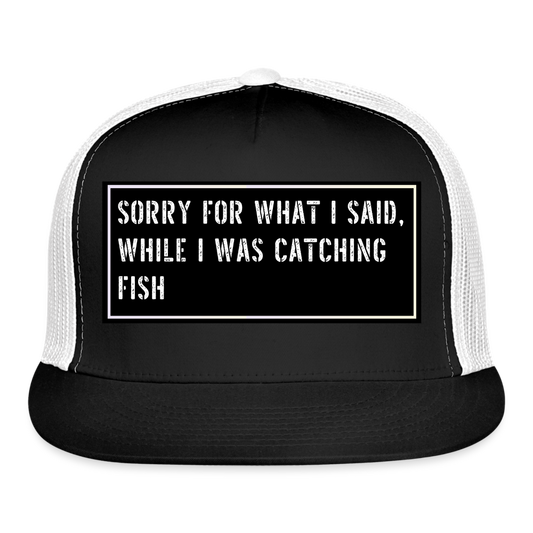 Fishing Hat Funny - black/white