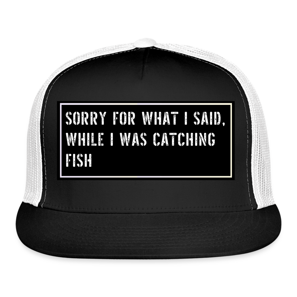 Fishing Hat Funny - black/white