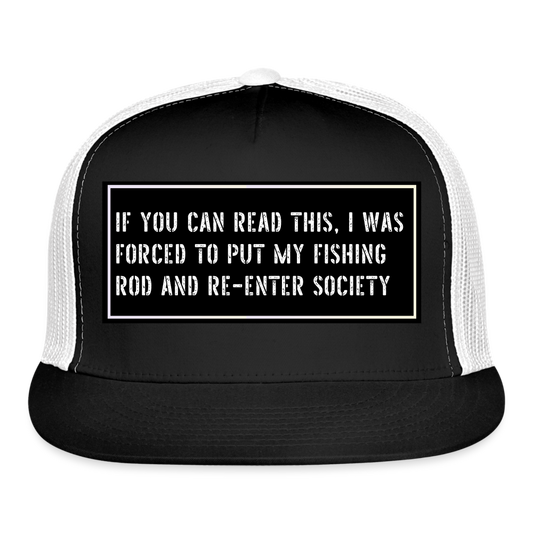 Funny Fishing Hat - black/white