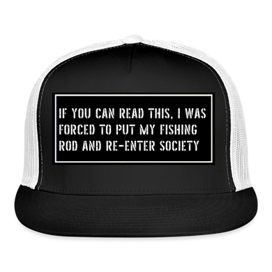 Funny Fishing Hat - black/white