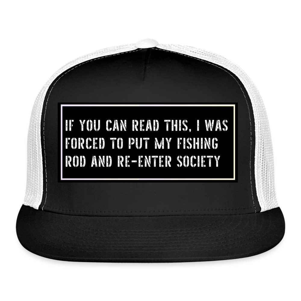 Funny Fishing Hat - black/white