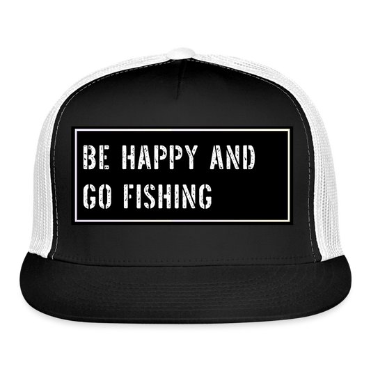 Fish Hat Funny - black/white