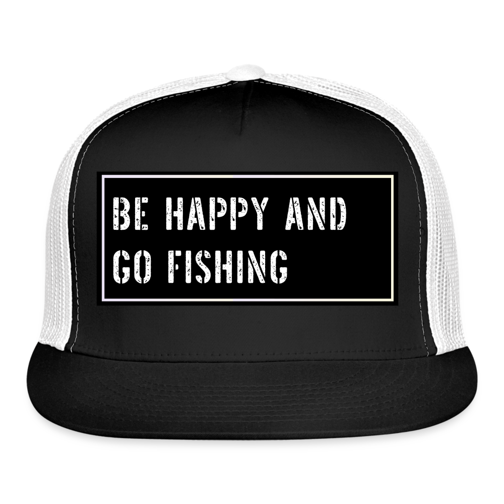 Fish Hat Funny - black/white