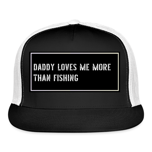 Funny Fishing Trucker Cap - black/white