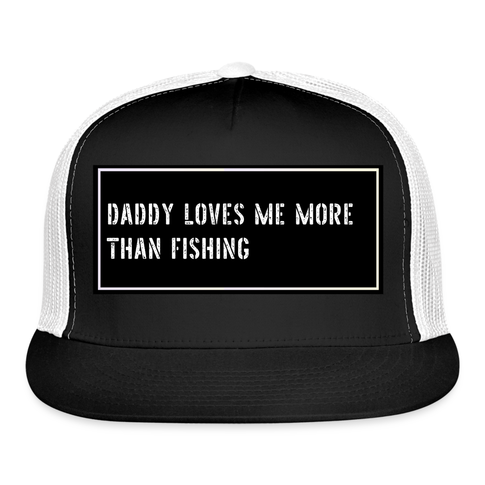 Funny Fishing Trucker Cap - black/white